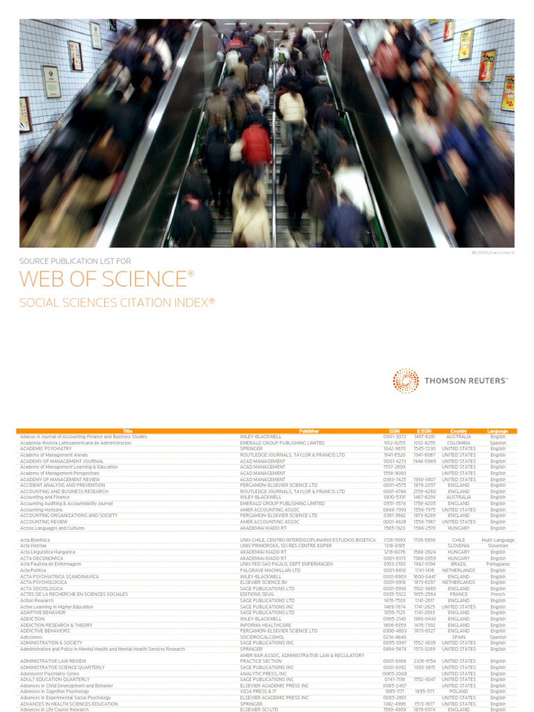 List of Ssci Journals PDF PDF Elsevier Anthropology