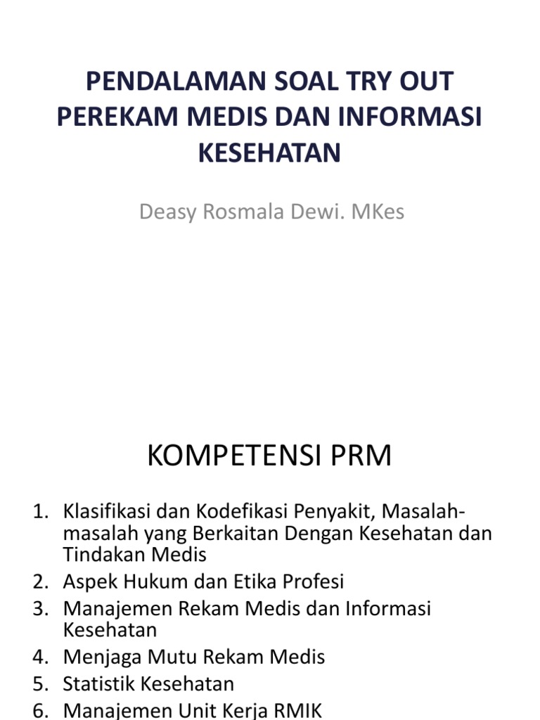Contoh Soal Rekam Medis Dan Jawabannya Guru Galeri