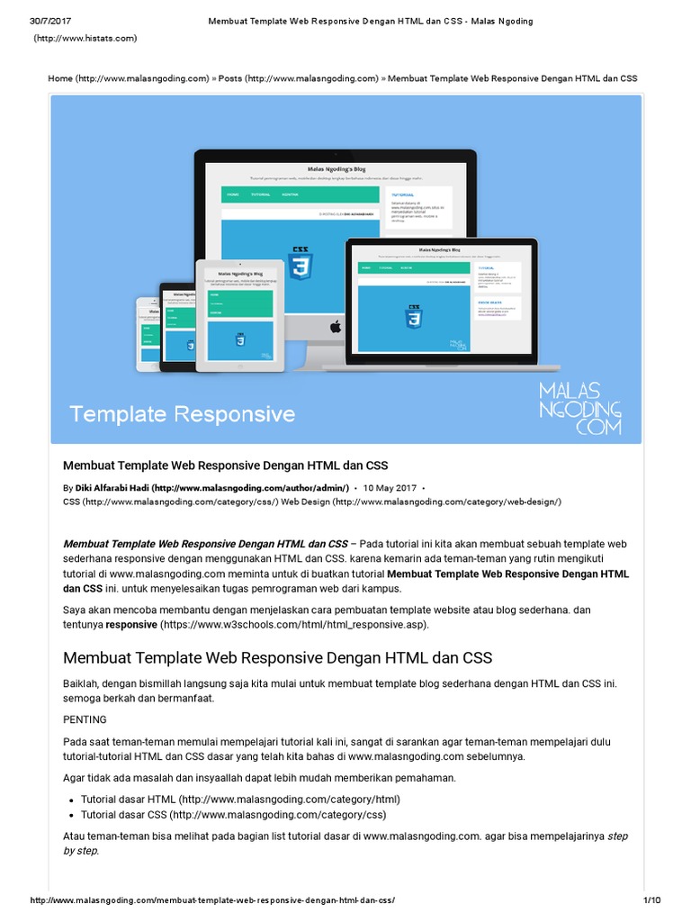 Template Web Responsive dengan HTML/CSS | PDF