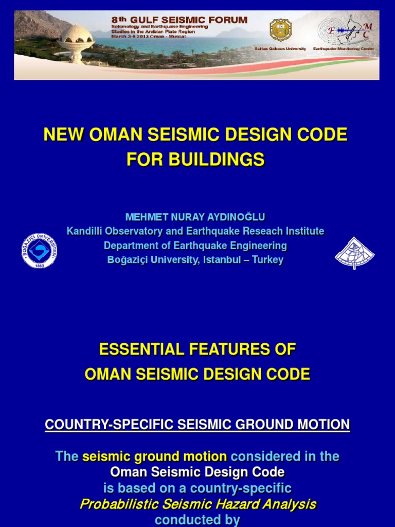 Essential Features and Requirements of the New Oman Seismic Design Code ...