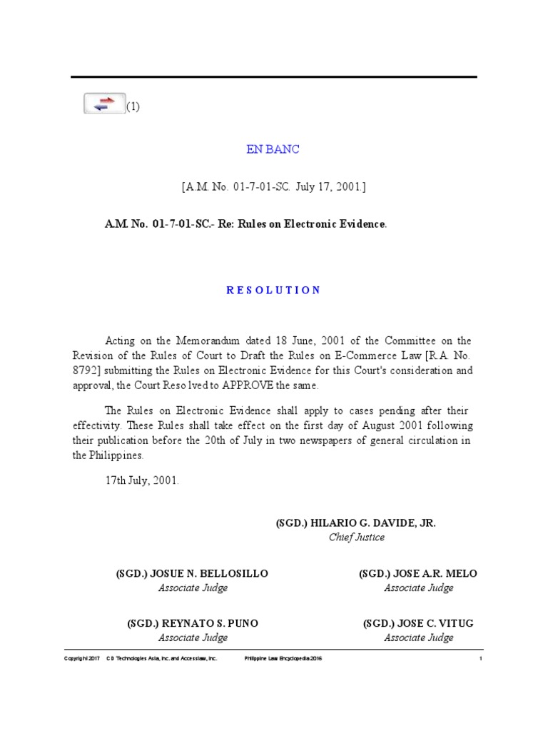 Rule On Electronic Evidence | PDF | Affidavit | Public Key Cryptography