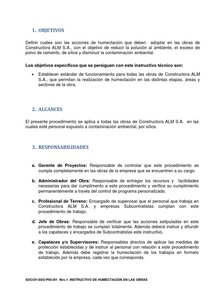 Procedimiento Humectacion  Demolición  Contaminación Procedimiento Humectacion  Demolición  Contaminación