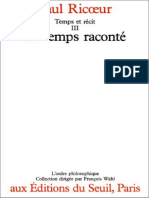 Temps Et Recit Le Temps Raconte Tome III Paul Ricoeur PDF