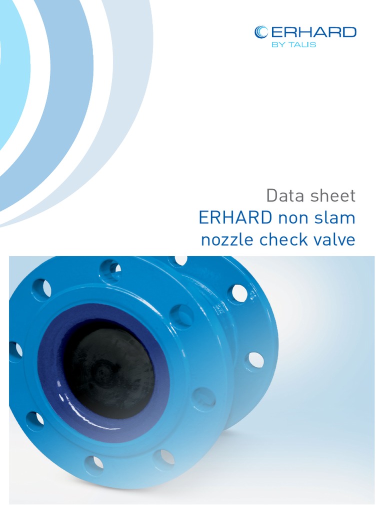DS Datasheet ERHARD Non Slam Nozzle Check Valve en PDF Valve Nozzle