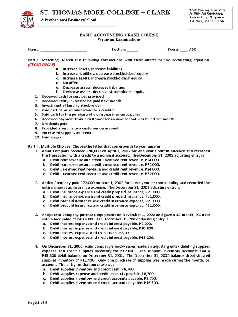 CRASH COURSE IN ACCOUNTING AND FINANCIAL STATEMENT ANALYSIS PDF visual data 2