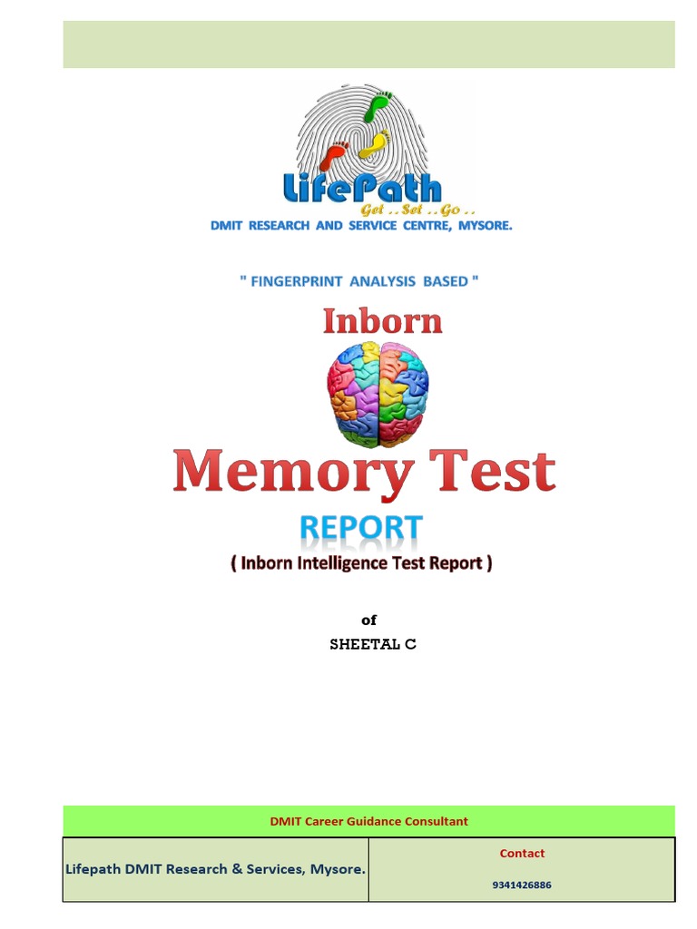 Inborn Memory Test Report Overview | PDF | Creativity | Intelligence