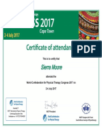 Certificate of Attendance - WCPT 2017