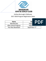 2017-2018 Registration Dates