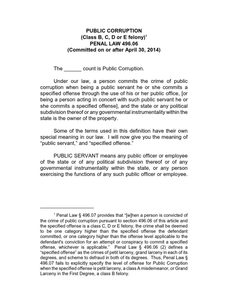 Penal Code Public Corruption | PDF | Larceny | Crime & Violence