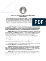 Resolución de Consentimiento Unánime Designando Comité Especial de La Junta para La Investigación de La Deuda de Puerto Rico