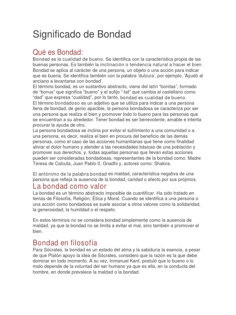 Definición y Valor de la Bondad | PDF | Mal | Metafísica, image size:768x1024