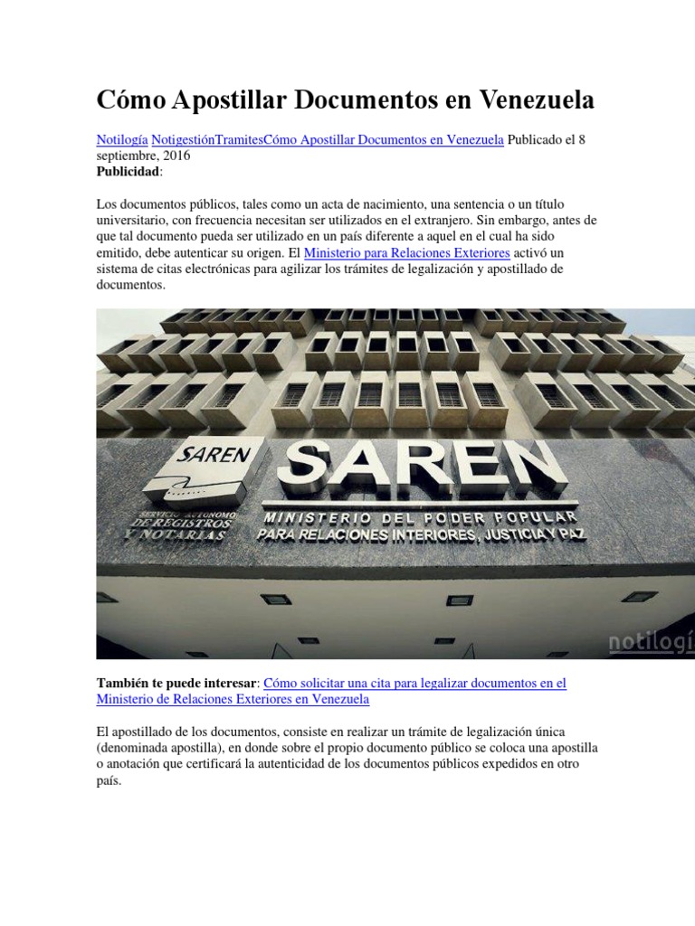 Guía para Apostillar Documentos en Venezuela | PDF | Diplomacia | Gobierno