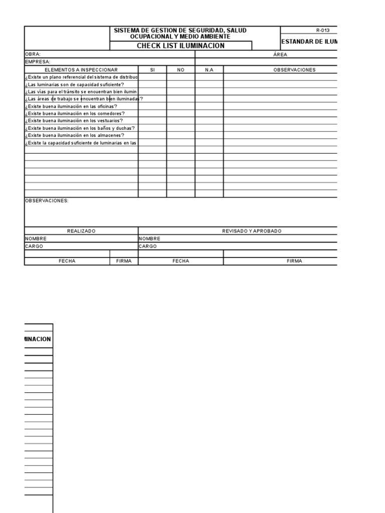 Check List de Iluminación 2017 PDF Encendiendo Science