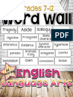 English Language Arts Word Wall for Grades 712