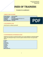 Formular de Candidatura Trainer of Trainers