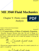 ME 3560 Fluid Mechanics: Chapter V. Finite Control Volume Analysis