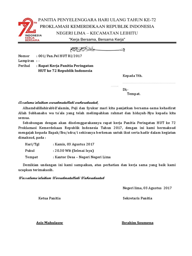 Contoh Undangan Syukuran Ulang Tahun Orang Tua Ide Surat