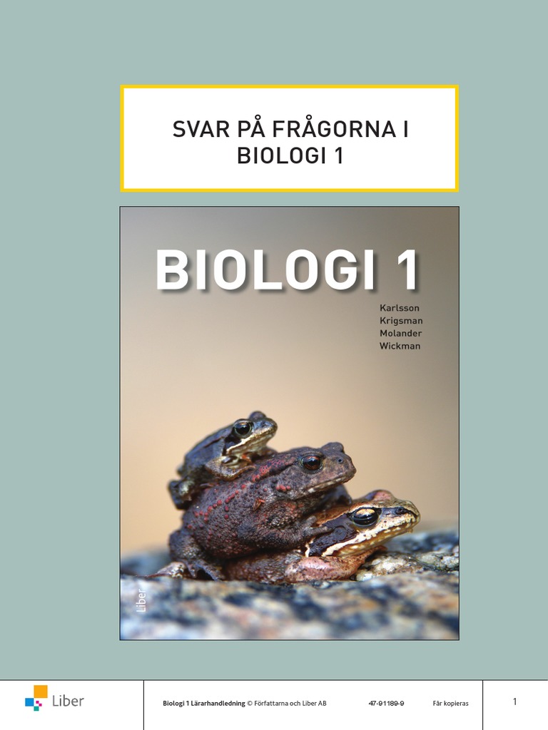 Biologi 1 Facit | PDF