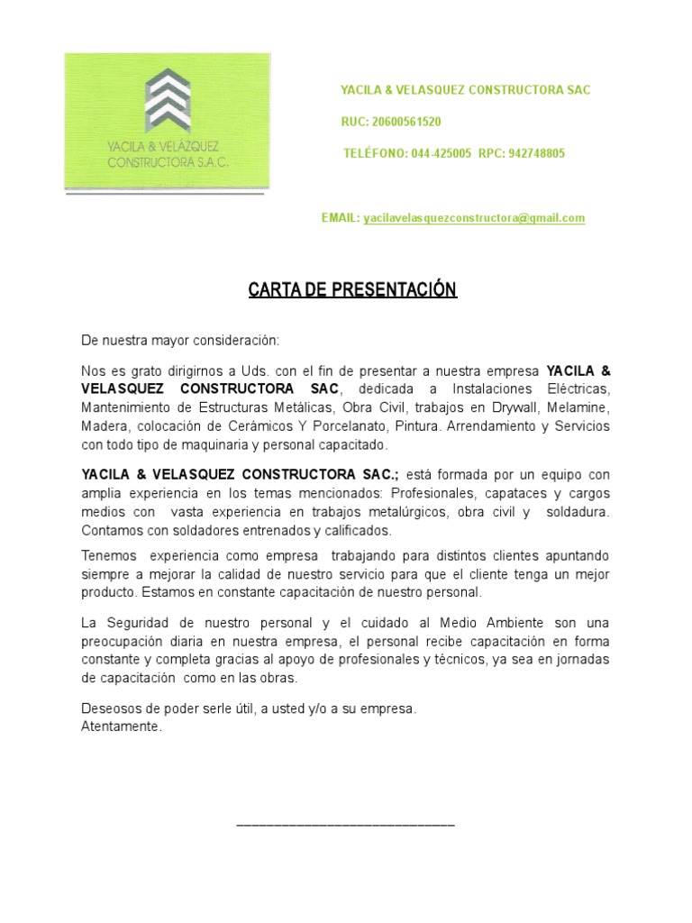 Carta de Presentacion | PDF | Business