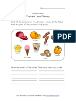 Protein Food Group Worksheet