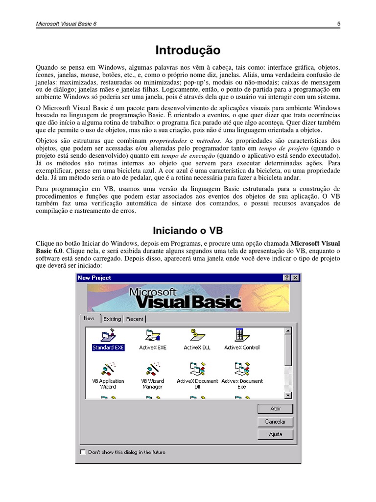 Apostila Visual Basic PDF | PDF | Basic | Janela (informática)