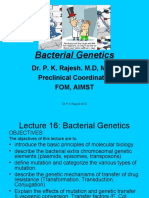 Bacterial Genetics: Dr. P. K. Rajesh. M.D, M.BA Preclinical Coordinator Fom, Aimst