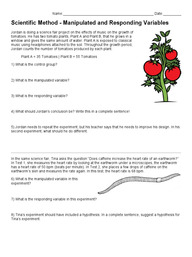 Scientific Method - Manipulated and Responding Variables