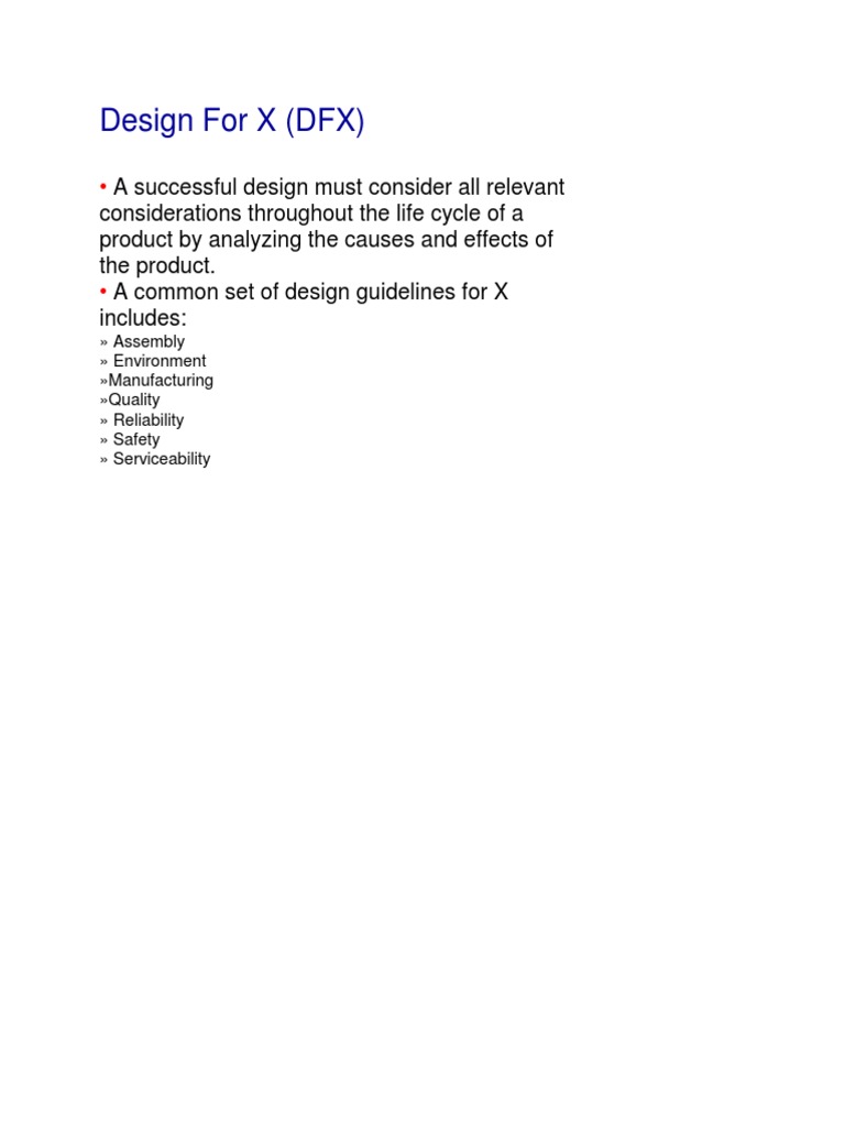 Design For X: Key Guidelines Explained | PDF | Art