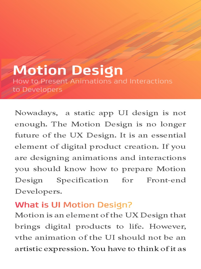 Motion Design How To Present Animations and Interactions To Developers