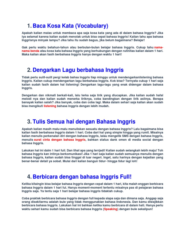 Tips Lancar Bahasa Inggris Pdf