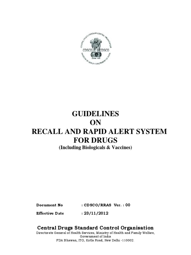 Guidlines On Recall Drugs | PDF | Quality Assurance | Adverse Effect