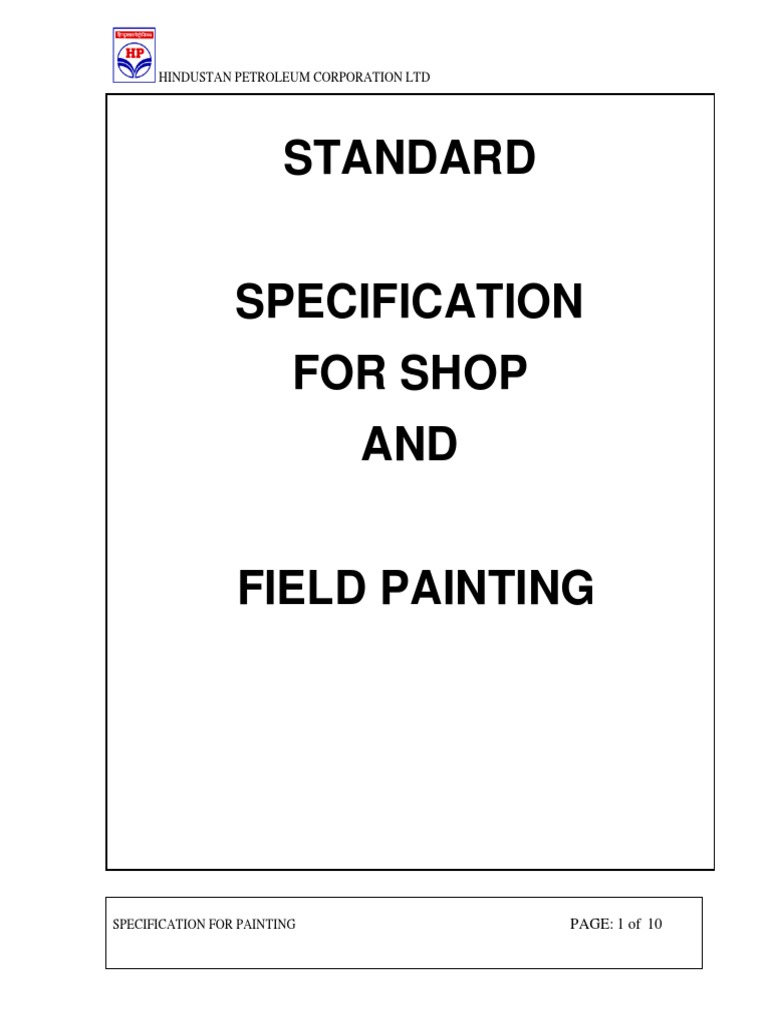 D. Specs for Field & Shop Painting Specification (Technical Standard