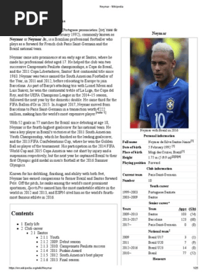 Neymar Pdf Fc Barcelona Team Sports