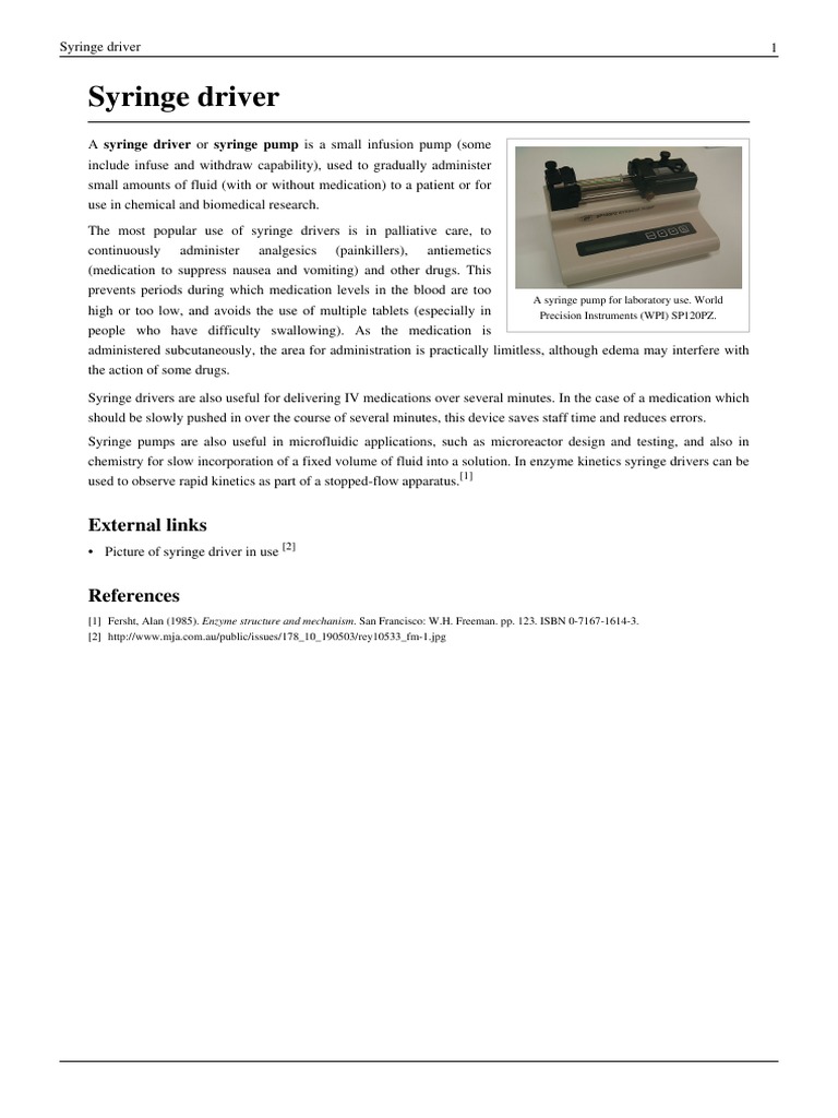Syringe Driver Health Sciences Wellness