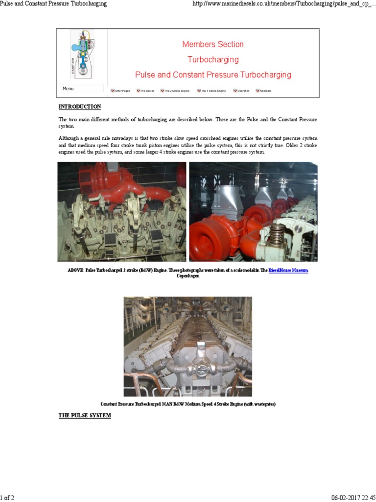 Pulse and Constant PDF Turbocharger Engines