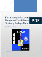 Ketimpangan Masyarakat Mengenai Pendidikan Tentang Budaya Mencontek