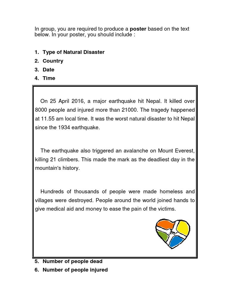 Type of Natural Disaster 2. Country 3. Date 4. Time | PDF