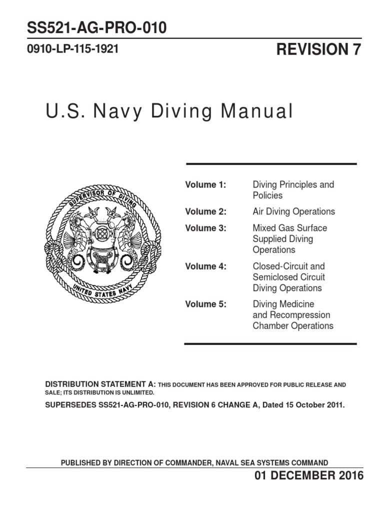 US Navy Diving Manual Rev 7 Scuba Diving Underwater Diving