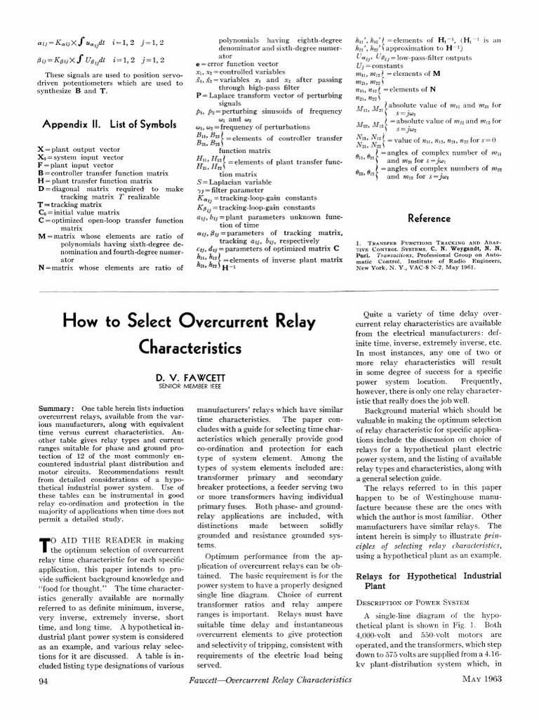 Overcurrent Relay Selection Guide | PDF | Relay | Electric Power System