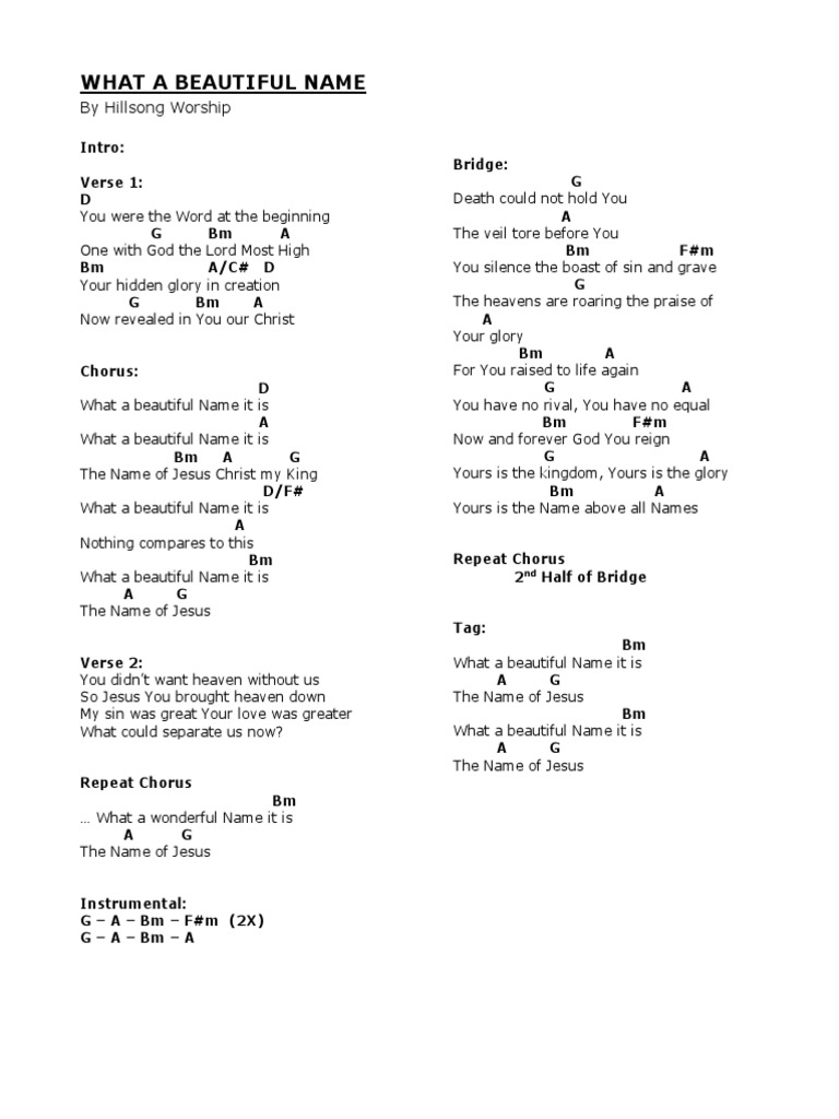 What A Beautiful Name | PDF