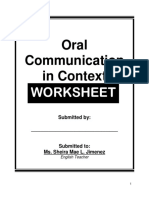 Oral Communication in Context Worktext 3333