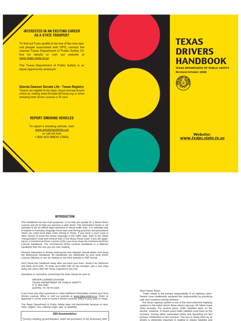 Texas Drivers Manual 2022