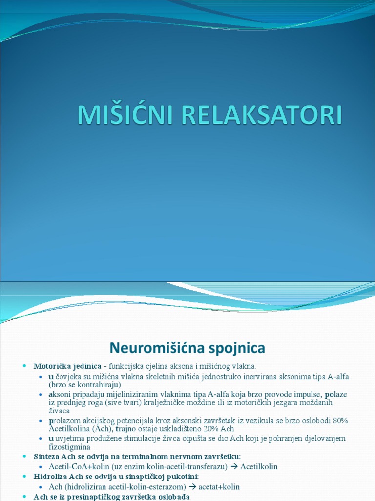 Mišićni Relaksatori | PDF