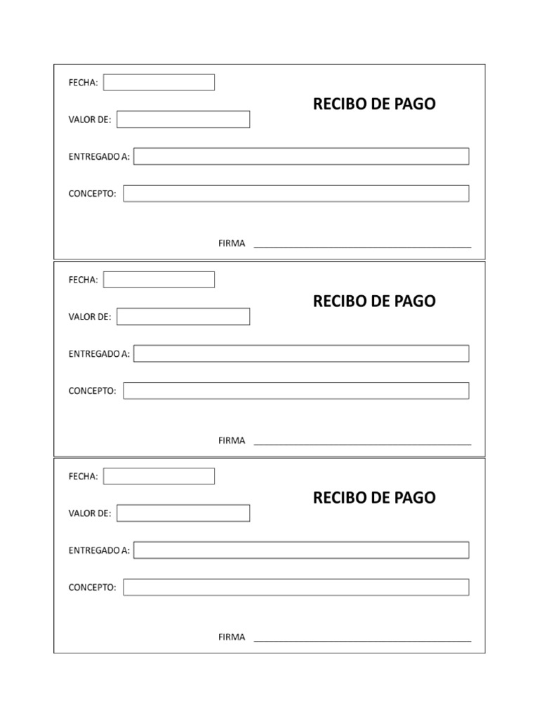 Recibo De Pago Formato Formato Recibo de Pago | PDF