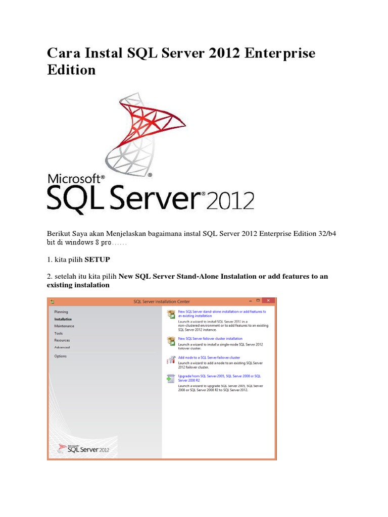 Panduan Instal SQL Server 2012 | PDF | Komputer