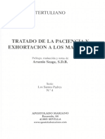 TRATADO DELA PACIENCIA Y EXORTACION DE LOS MARTIRES - Tertuliano PDF