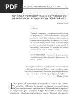 Retorica Performatica a Catarse Do Narrador Na Literatura Contemporanea