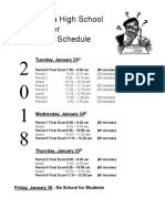 Final Exam Schedule For January 2018