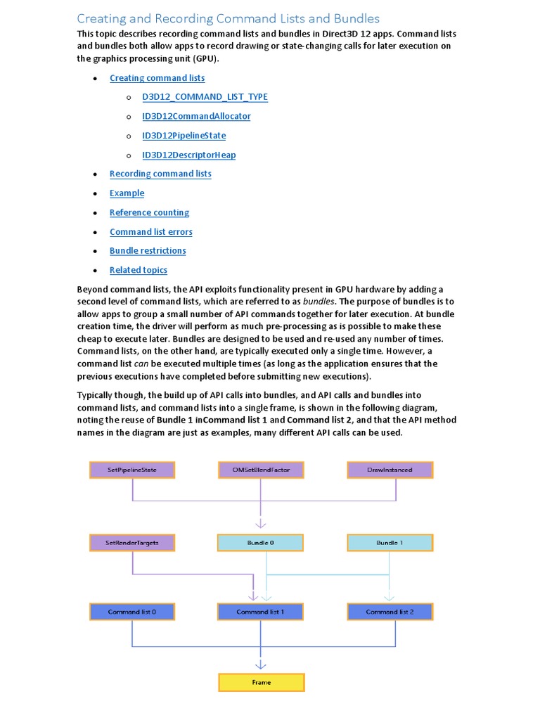 Creating and Recording Command Lists and Bundles | PDF | Operating ...