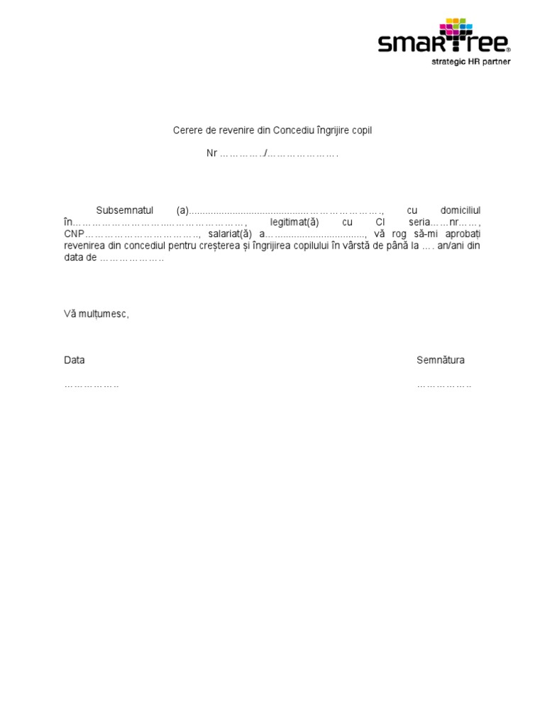 Cerere concediu pdf